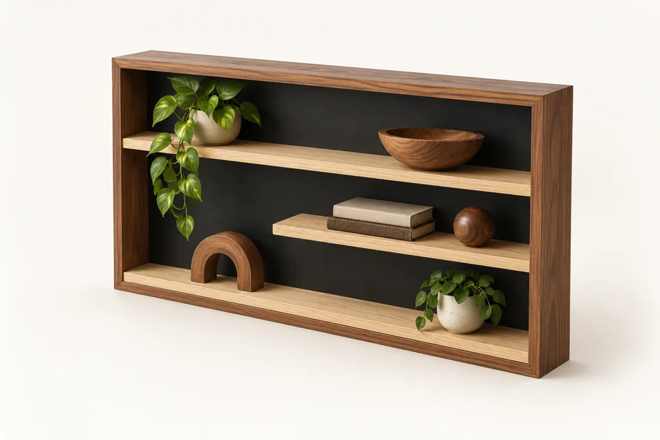 Illustration 3D · Étagère décorative